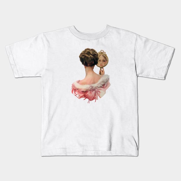 Lady with a Mirror Kids T-Shirt by chmdance